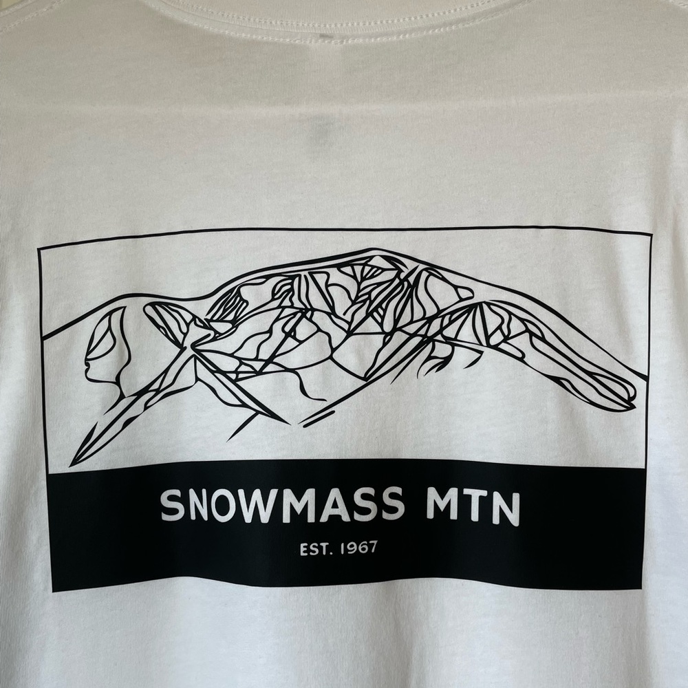 Snowmass Unisex White Graphic Crewneck T-Shirt